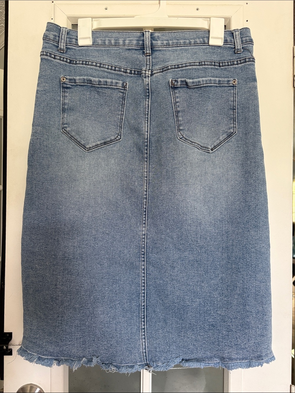 Kensie Light Blue Denim Pencil Skirt - Women Jeans - Picture 2 of 6